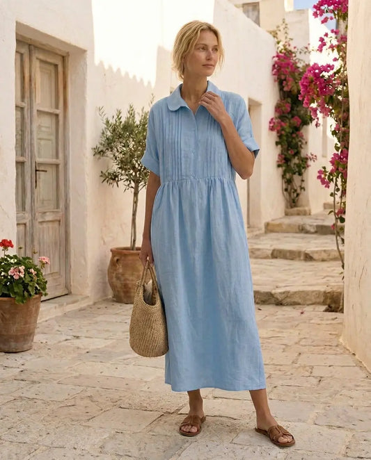 ALTEA Hemdblusenkleid – Premium-Leinenoptik