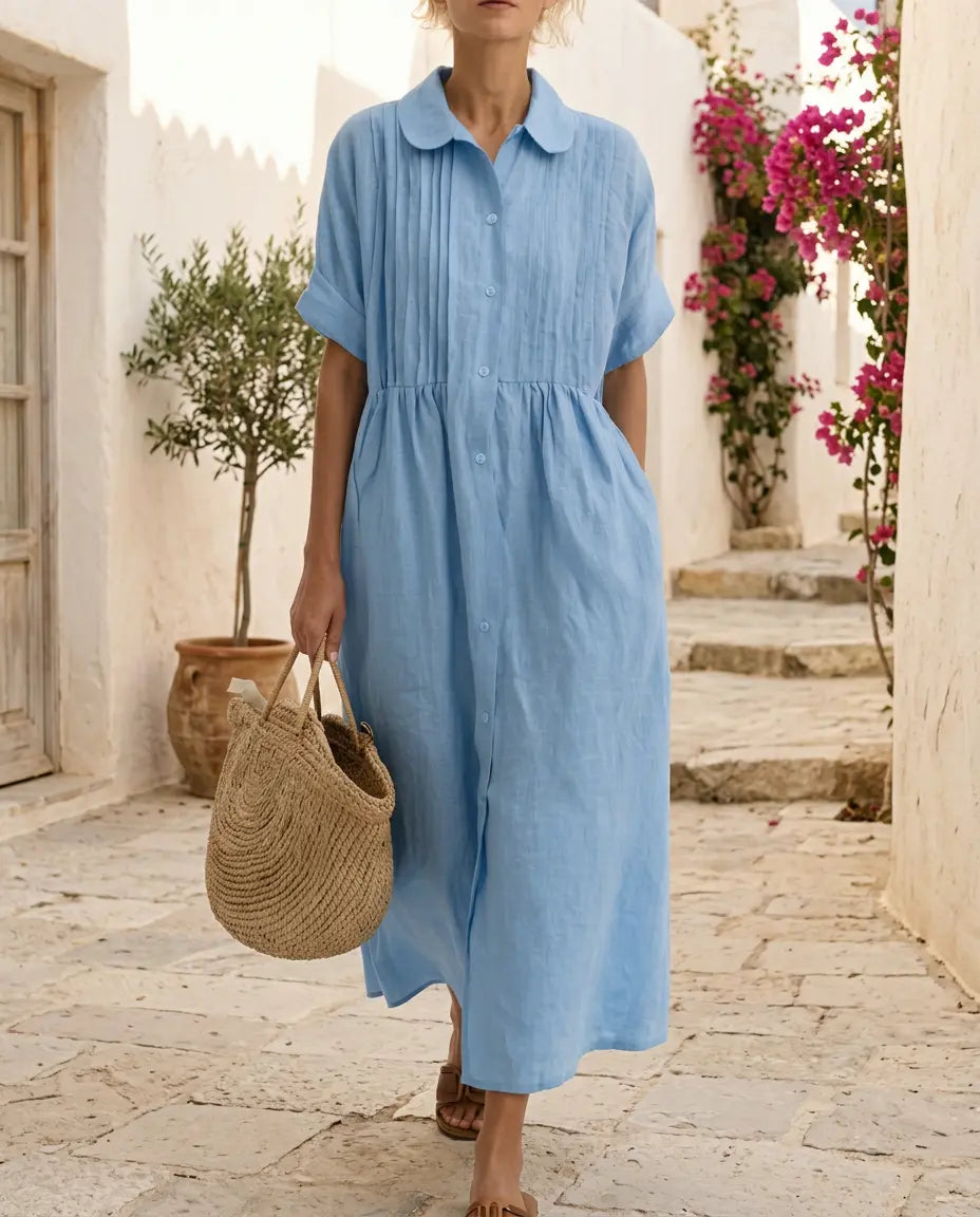 ALTEA Hemdblusenkleid – Premium-Leinenoptik